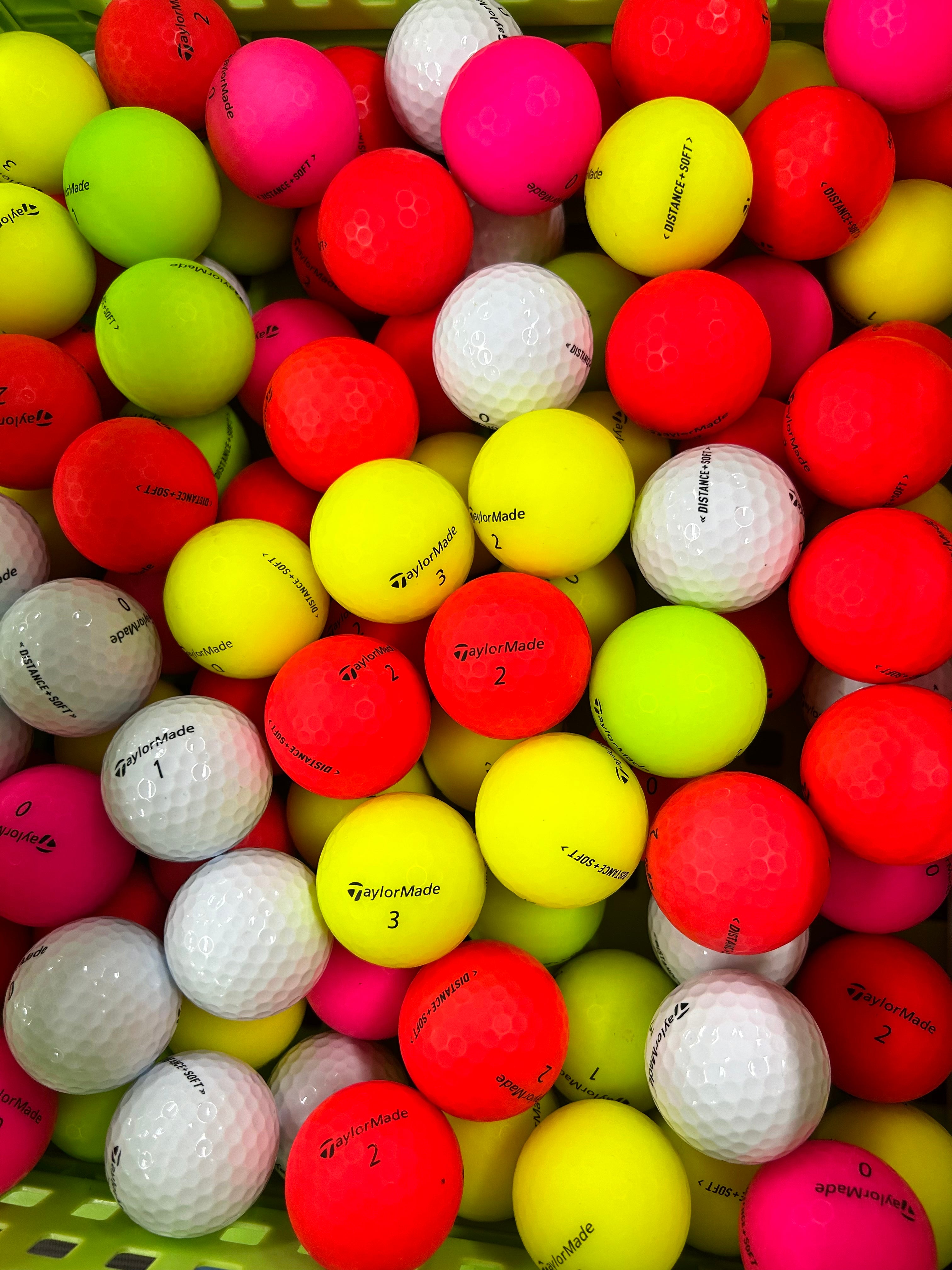 ゴルフボール　ロストボール　テーラーメイド　ディスタンス＋ソフト　カラー色々　30個セット
